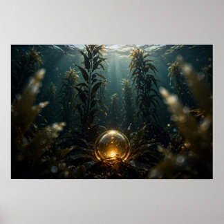 Studie in Kelp — Lichtgevende Bol in Kelp Woud Poster