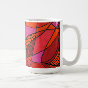 "Studie in Reds" Abstract ontwerp-Mok Koffiemok