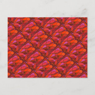 "Studie in Reds" Afbeelding Abstract Briefkaart