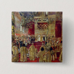 Studie naar de corruptie van de heer Nicholas II Vierkante Button 5,1 Cm