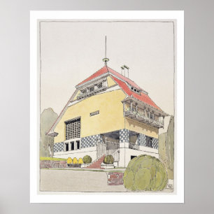 Studie naar het huis van Olbrich, Darmstadt, uit ' Poster