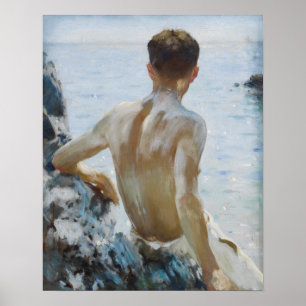 Studie naar het strand poster