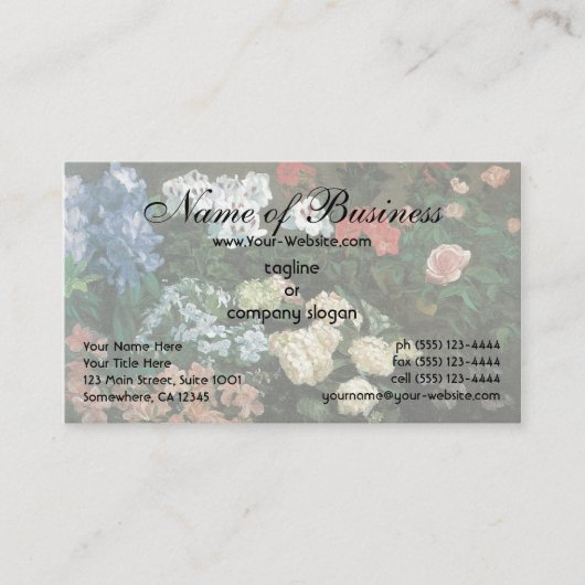 Studie van bloemen door Bazille, Floral Art Visitekaartje (Voorkant)