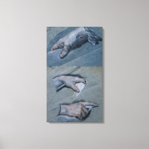 Studie van de Handen van een Man Canvas Afdruk