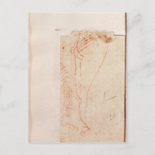 Studie van de voeten van Christus, met het kruis v Briefkaart