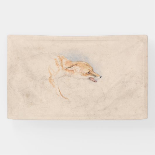 Studie van een Crouching Fox (door John Frederick  Spandoek (Horizontaal)