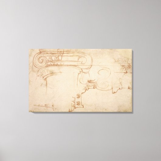 Studie van een Ionic Capital Canvas Afdruk (Voorkant)