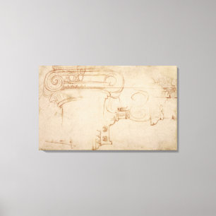 Studie van een Ionic Capital Canvas Afdruk