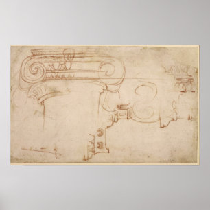Studie van een Ionic Capital Poster