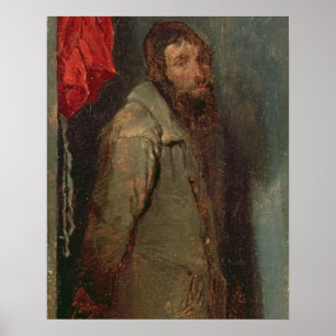 Studie van een joodse koopman (olie aan boord) poster