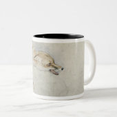 Studie van een kringende Fox, naar rechts gericht: Tweekleurige Koffiemok (Voorkant rechts)