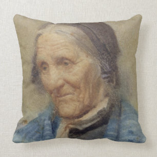 Studie van een oude vrouw, 1912 (m/vc op papier) kussen
