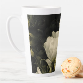 Studie van een Peony Flower Latte Mok