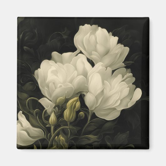 Studie van een Peony Flower Magneet (Voorkant)