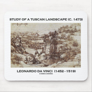 Studie van een Toscaans landschap 1473 Leonardo da Muismat