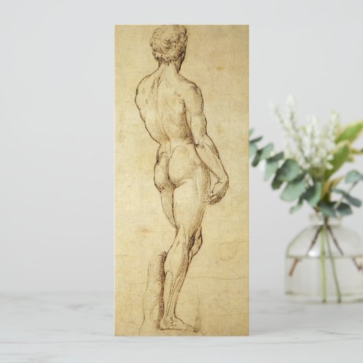 Studie van het David-standbeeld van Michelangelo d (Staand voorkant)
