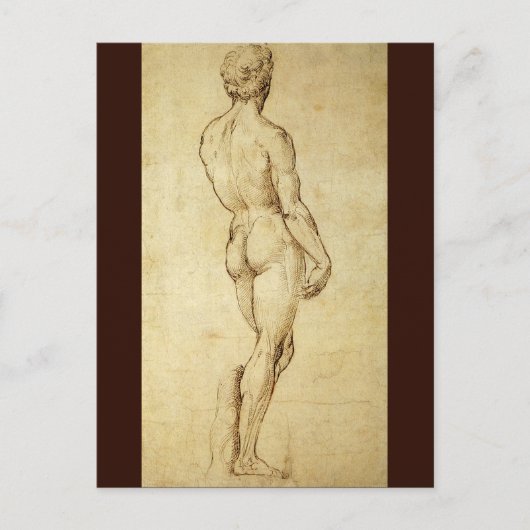 Studie van het David-standbeeld van Michelangelo d Briefkaart (Voorkant)