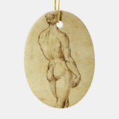 Studie van het David-standbeeld van Michelangelo d Keramisch Ornament (Achterkant)