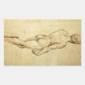 Studie van het David-standbeeld van Michelangelo d Rechthoekige Sticker (Voorkant)