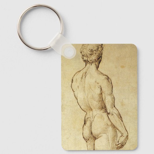 Studie van het David-standbeeld van Michelangelo d Sleutelhanger (Voorkant)