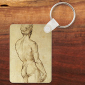 Studie van het David-standbeeld van Michelangelo d Sleutelhanger (Achterkant)