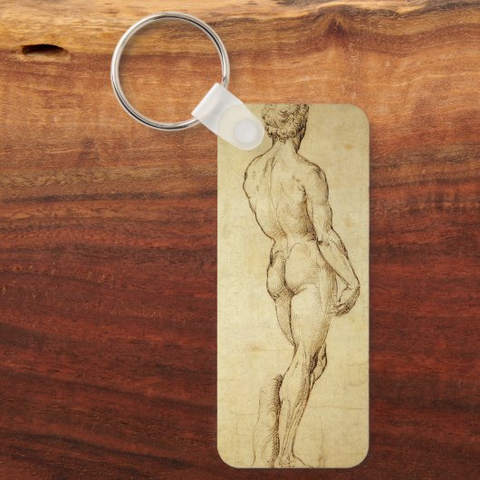 Studie van het David-standbeeld van Michelangelo d Sleutelhanger (Voorkant)