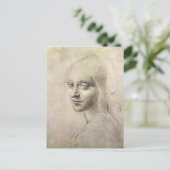 Studie van het hoofd van een meisje briefkaart (Staand voorkant)