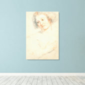 Studie van het hoofd van St. Apollonia (tekening) Canvas Afdruk (Insitu (Houten vloer))