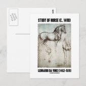 Studie van het paard (ca. 1490) Leonardo da Vinci Briefkaart (Voorkant / Achterkant)
