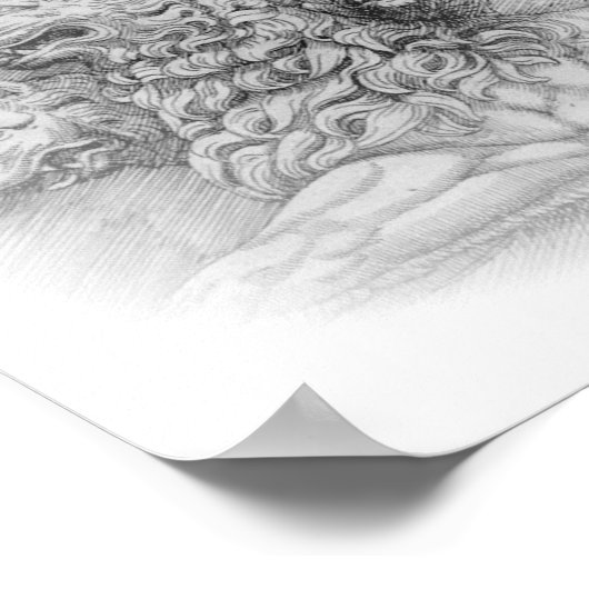 Studie van Lion statue - Pierre Jacques poster (Hoek)