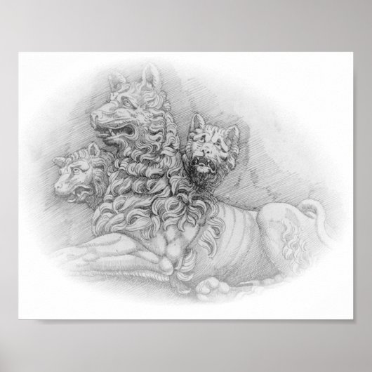 Studie van Lion statue - Pierre Jacques poster (Voorkant)