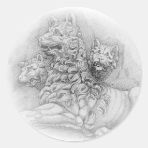 Studie van Lion statue - Pierre Jacques sticker