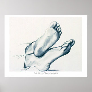"Studie van twee Feet" Poster