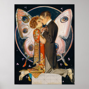 Studie voor Butterfly Couple, 1923, van Leyendecke Poster