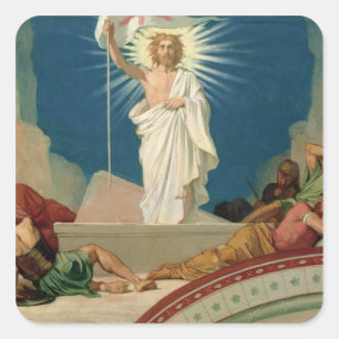 Studie voor de herrijking van Christus, 1860 Vierkante Sticker