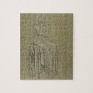 Studie voor eenzaamheid, c.1890 (krijt op papier) legpuzzel