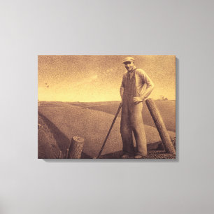 Studie voor in de lente, 1939 door Grant Wood Canvas Afdruk