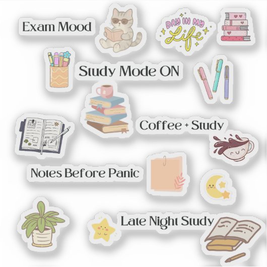 Studiemodus Stickers (Voorkant)