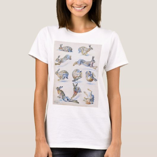 Studies met wilde Hare (konijn), Bruno Liljefors T-shirt (Voorkant)