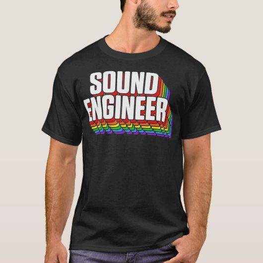 Studio Audio Engineer Leuk Sing Sound Guy Tech T-shirt (Voorkant)