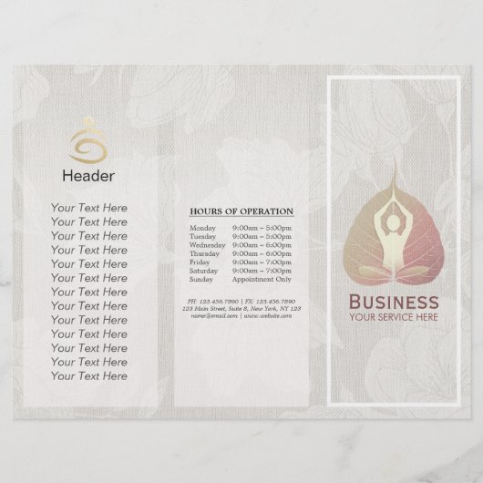 Studio De Brochures De Yoga Tri-Fold (Devant)