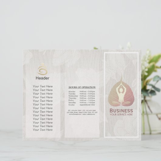 Studio De Brochures De Yoga Tri-Fold (Debout devant)