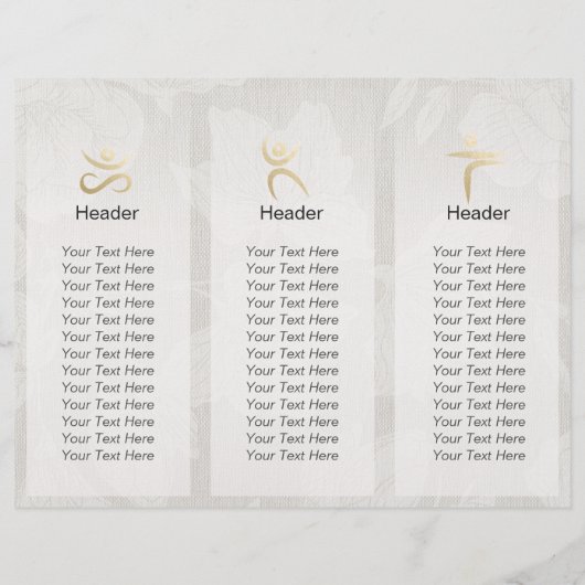 Studio De Brochures De Yoga Tri-Fold (Dos)