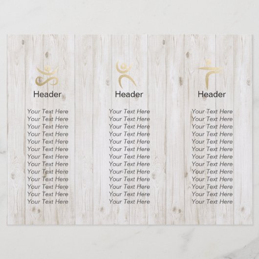 Studio De Brochures De Yoga Tri-Fold (Dos)