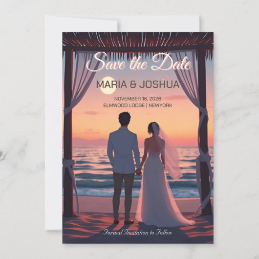 Studio Ghibli stijl Save the Date uitnodiging (Voorkant)