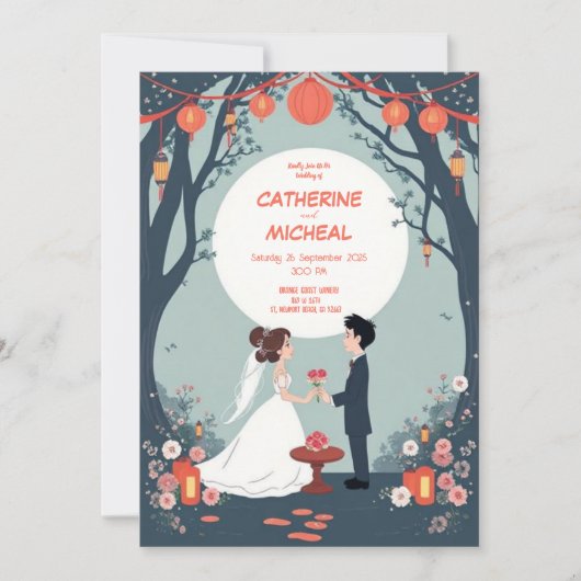 Studio Ghibli Style Invitation de mariage personna (Devant)