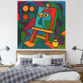 Studio - Grote Ingepakte Canvas Kunstprint Afdruk (Insitu (Slaapkamer))