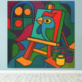Studio - Grote Ingepakte Canvas Kunstprint Afdruk (Insitu (Houten vloer))