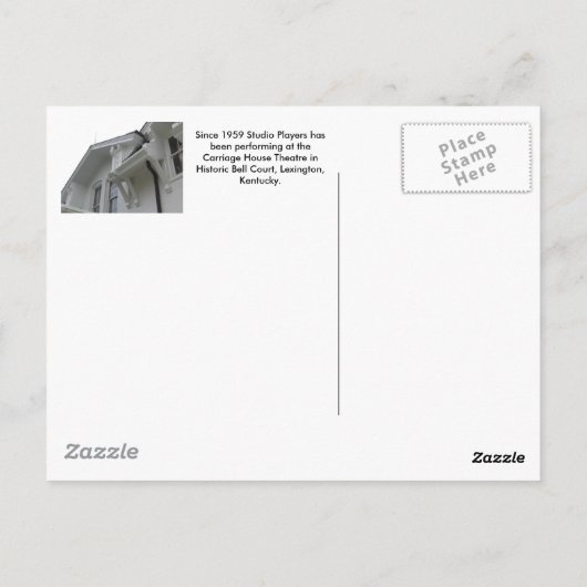 Studio-spelers in het Carriage House Theater Briefkaart (Achterkant)