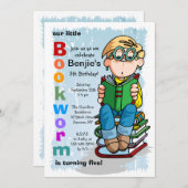 Studious Boy Invitation Kaart (Voorkant / Achterkant)